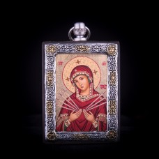 002/0024 a  silver icon virgin Mary of seven sorrows (semistrelnaya )