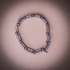 005/0017 Hematite  bracelet with icons 